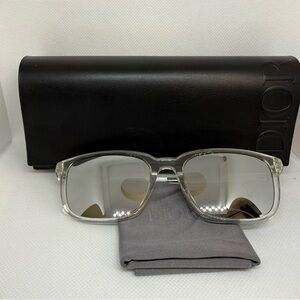 Dior Transparent Gray Glasses with silver mirror lenses